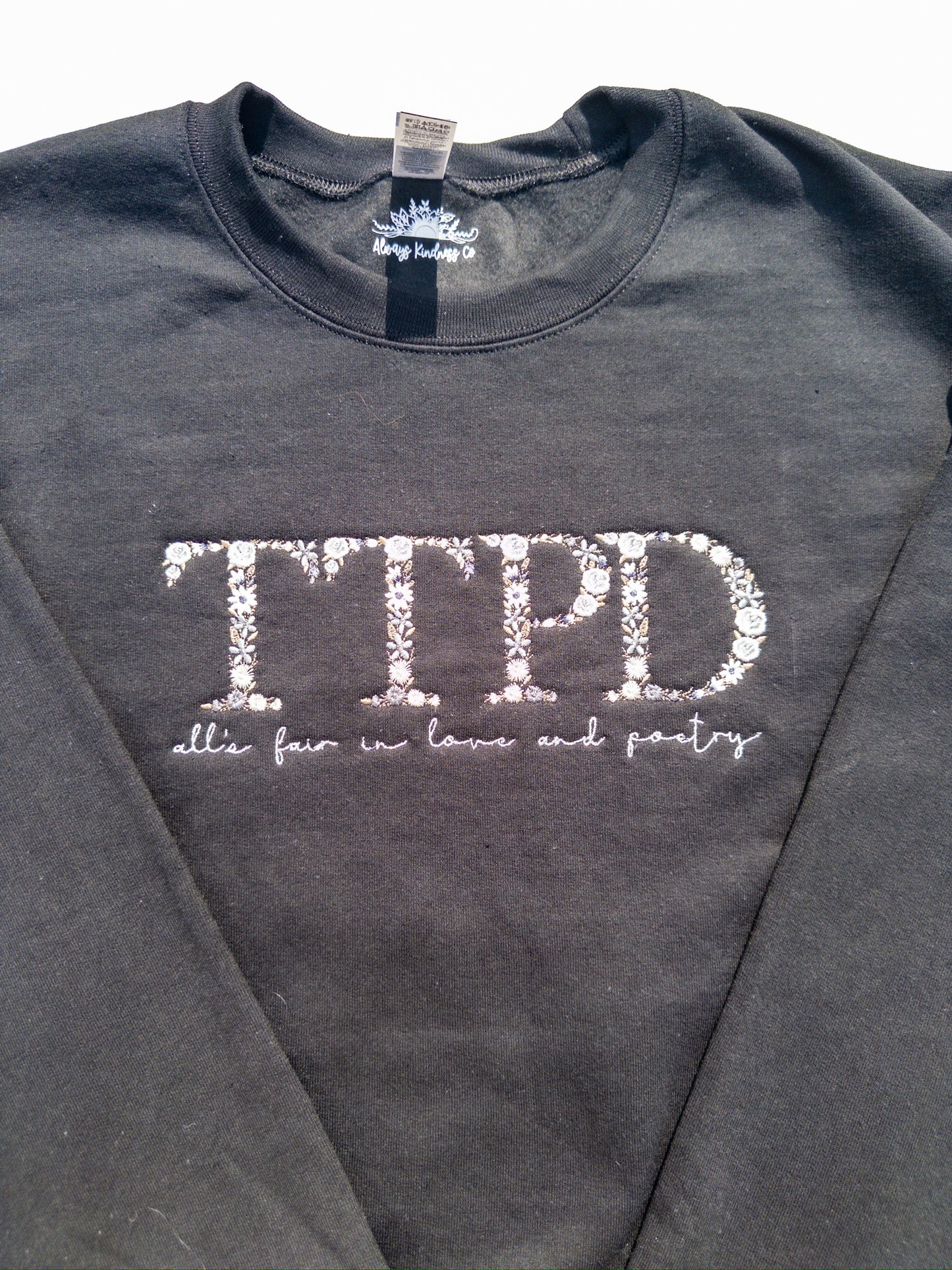 Poets ~ Floral Embroidered Tee, Crewneck, Hoodie, and Tote bag