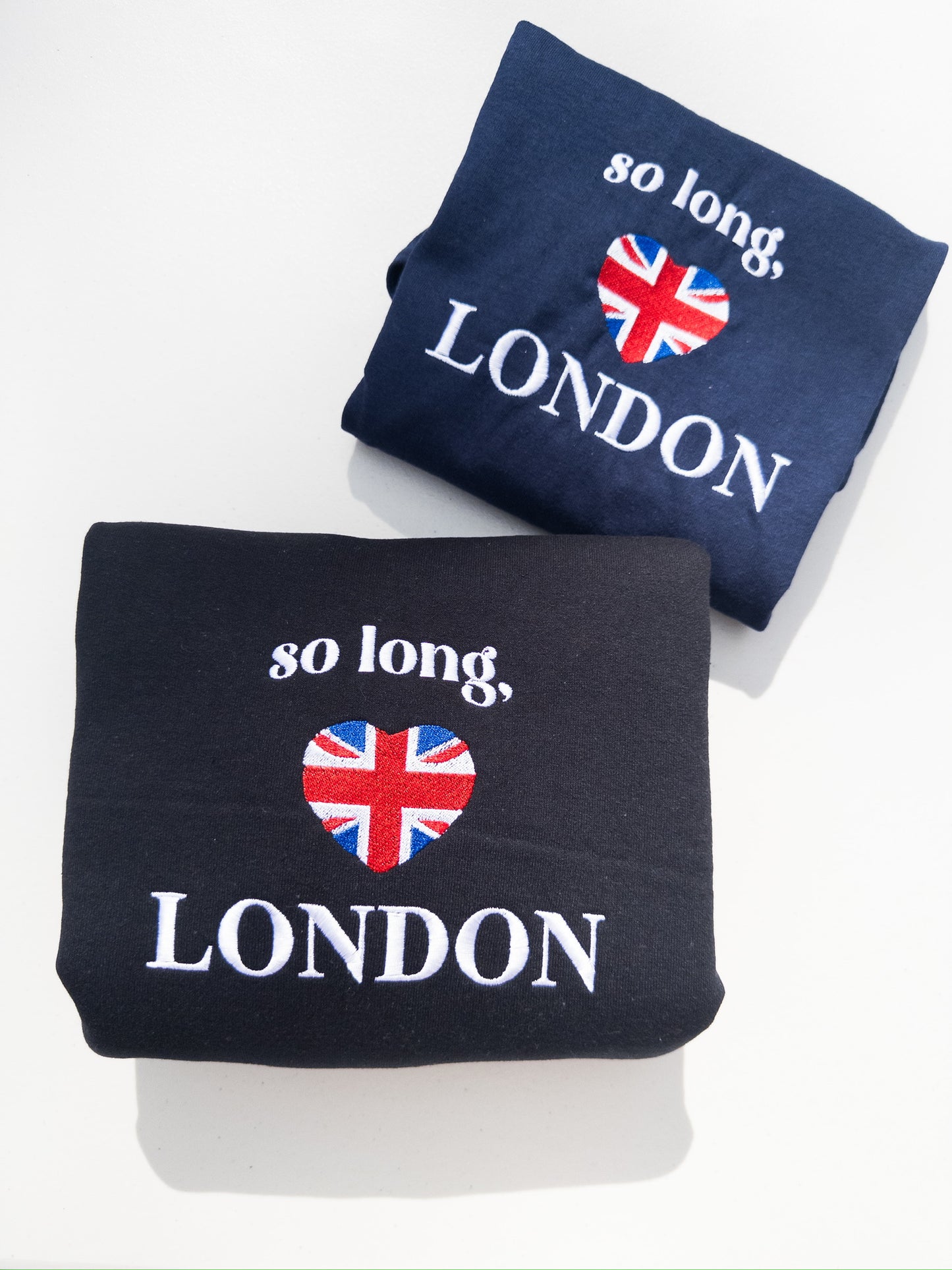 London ~ Embroidered Tee, Crewneck, Hoodie, and Tote bag