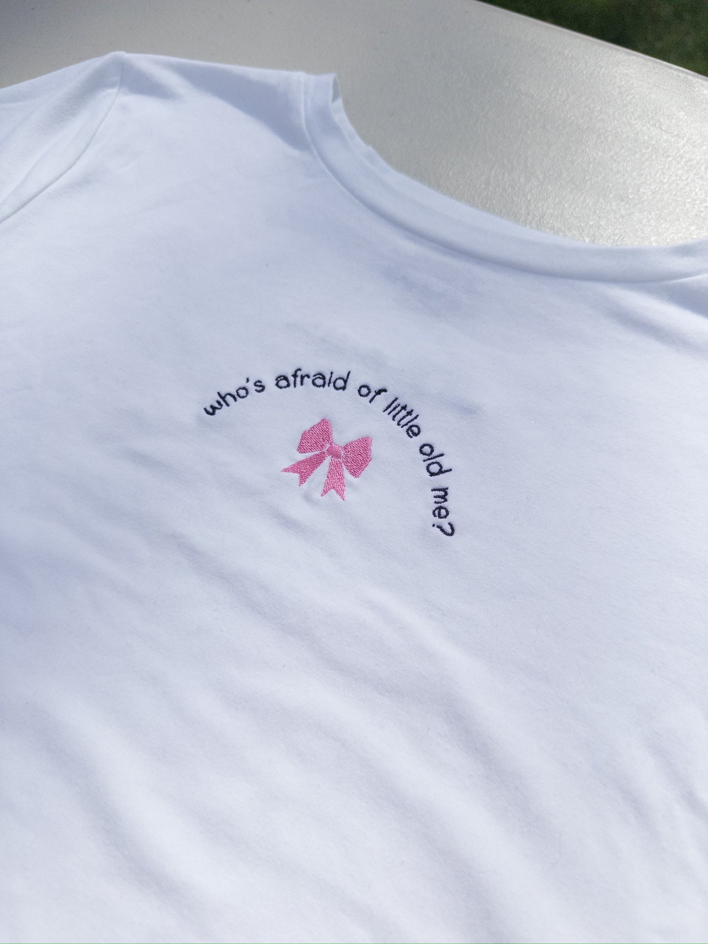 Little Old Me ~ Bow Crop Top, Tee, Tank, Crewneck, Hoodie, and Tote bag