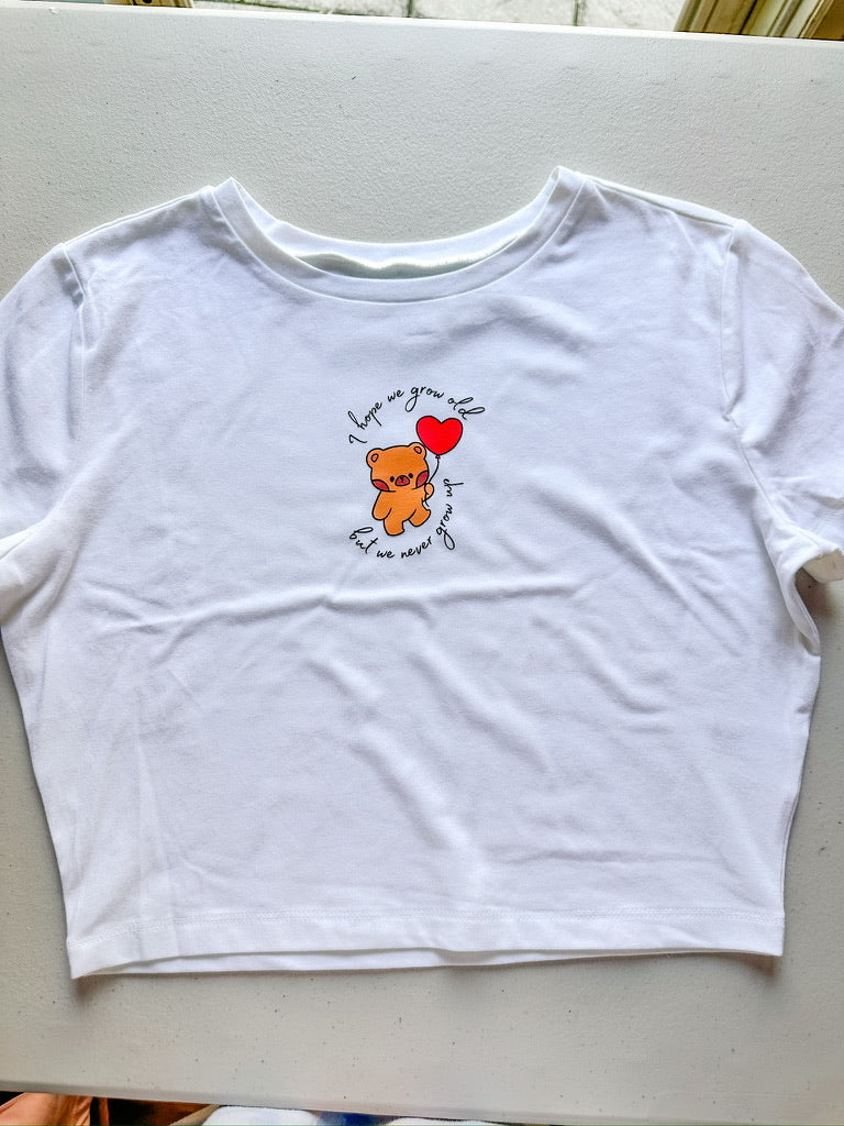 Never Grow Up - Teddy Bear || Crop Top, Tee Shirt, Crewneck. and Hoodie