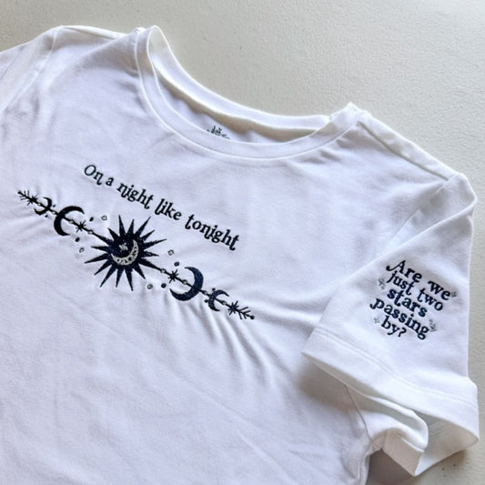 On a Night Like Tonight || Embroidered Crop Top, Tee Shirt, Crewneck. and Hoodie