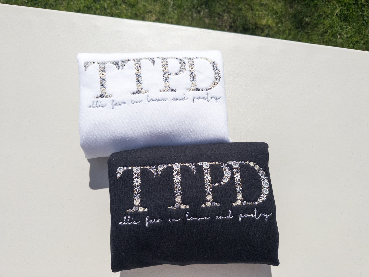 Poets ~ Floral Embroidered Tee, Crewneck, Hoodie, and Tote bag
