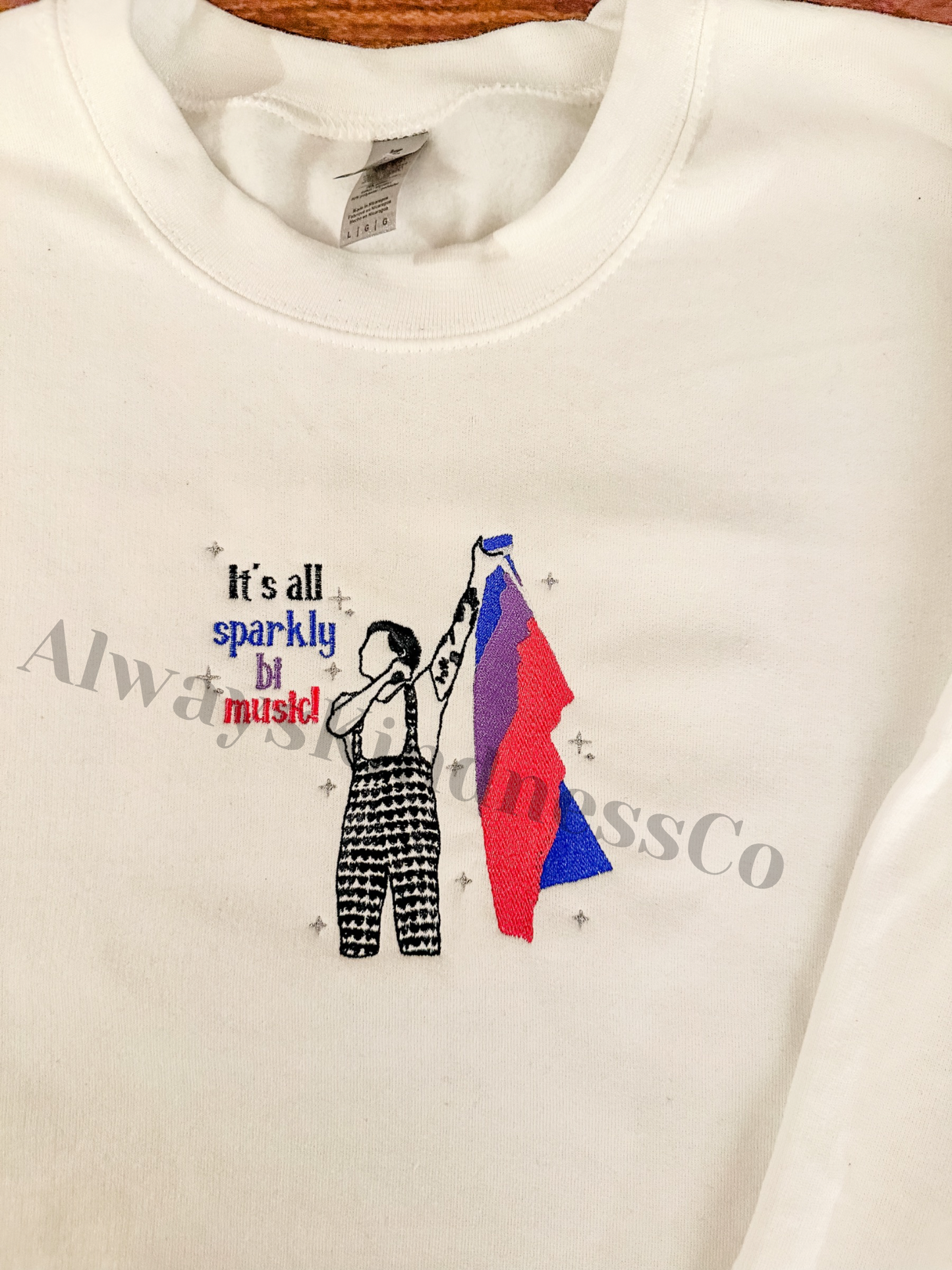 Sparkly Bi Music - Wembley || Harry Embroidered Comfort Colors Tee Shirt and Crewneck