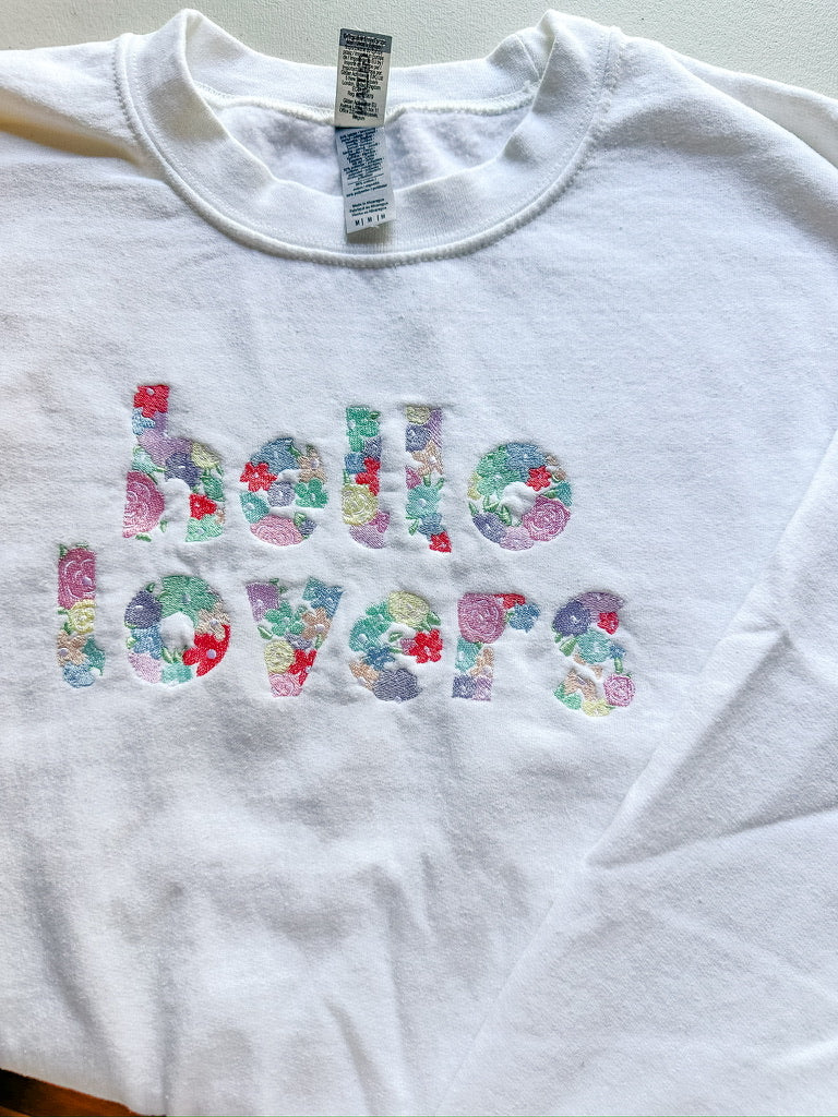 Hello Lovers - Pastel Niall Embroidered Floral Design || Tee Shirt, Long Sleeve and Crewneck