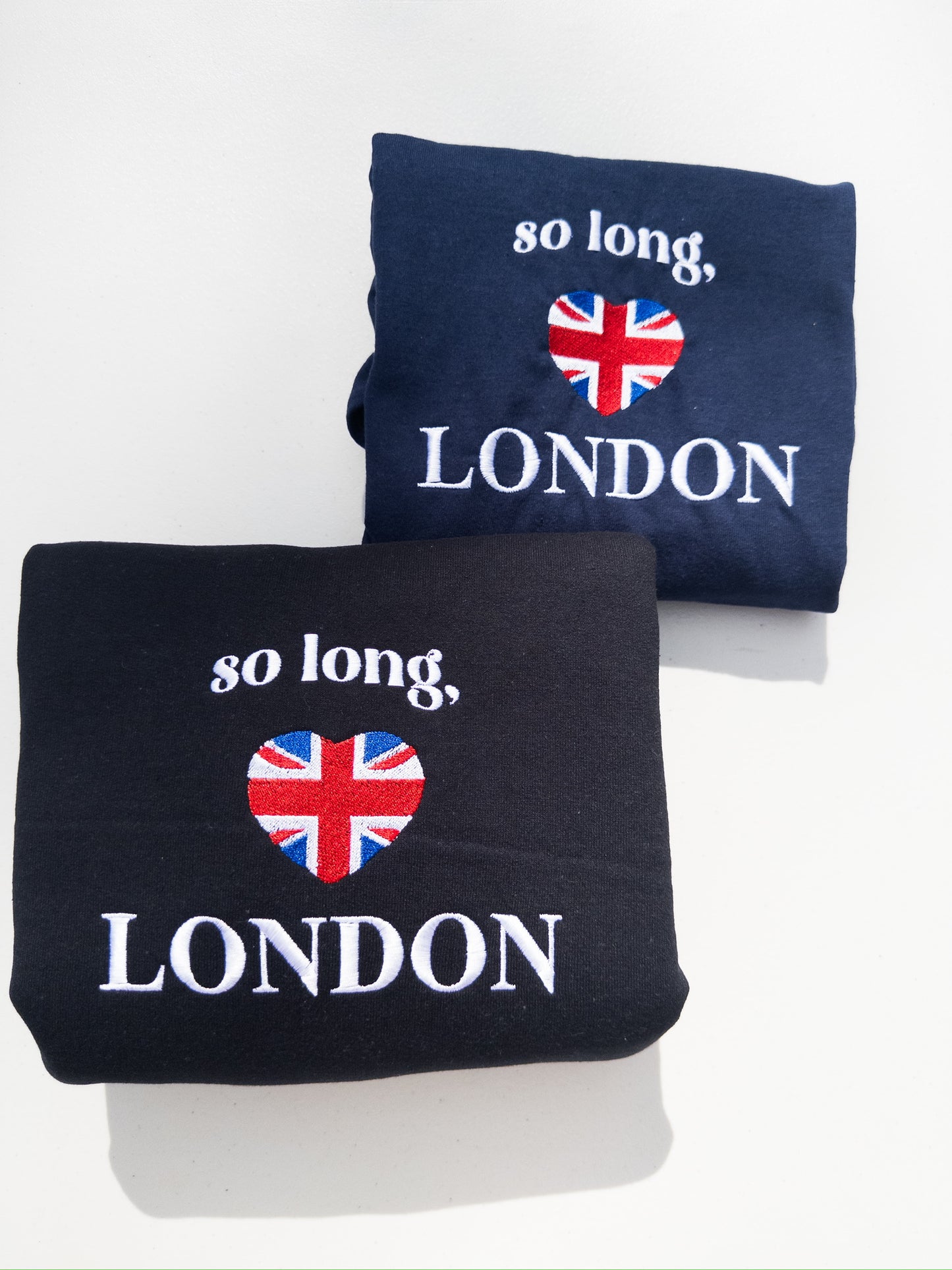 London ~ Embroidered Tee, Crewneck, Hoodie, and Tote bag