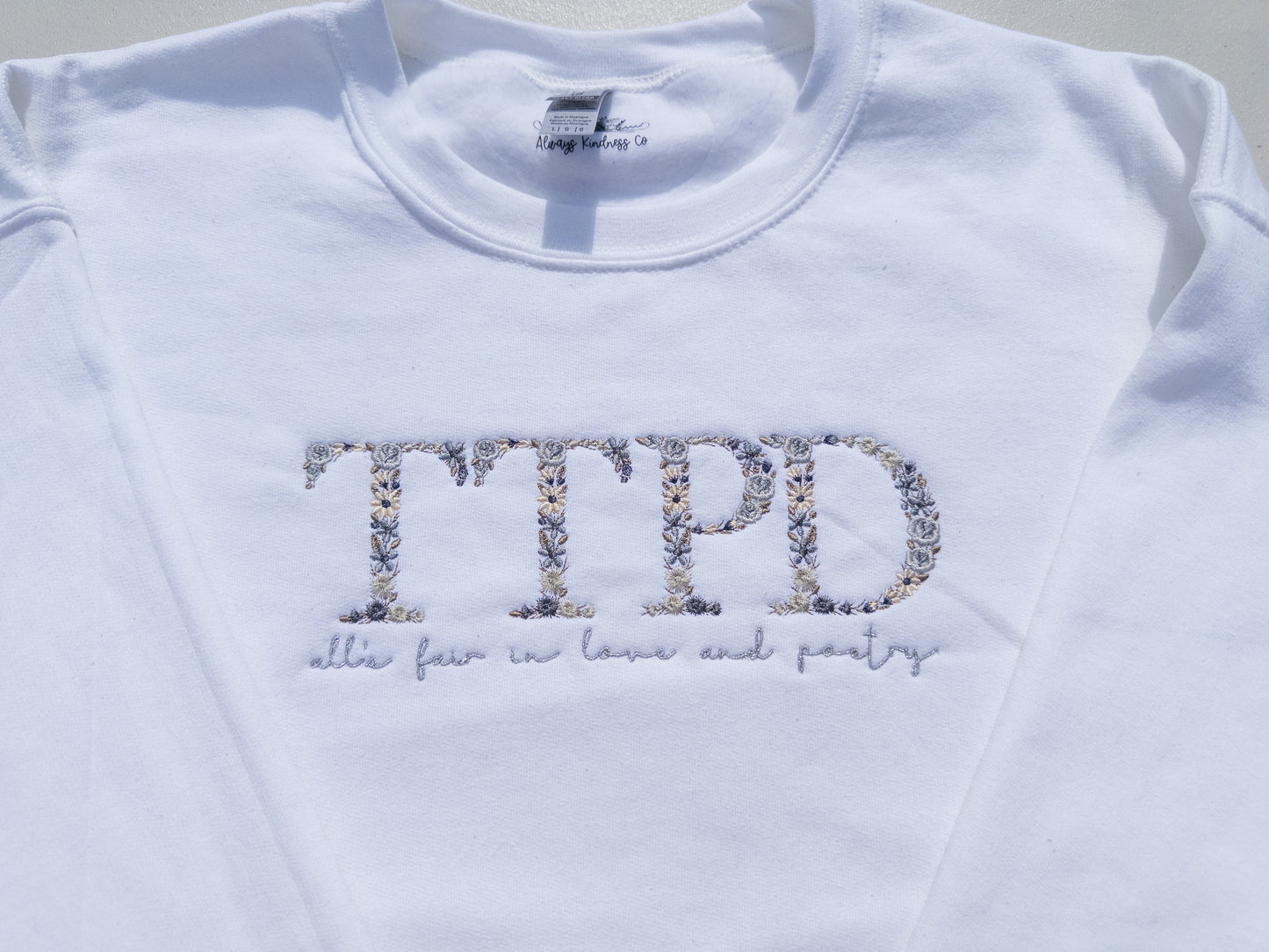 Poets ~ Floral Embroidered Tee, Crewneck, Hoodie, and Tote bag