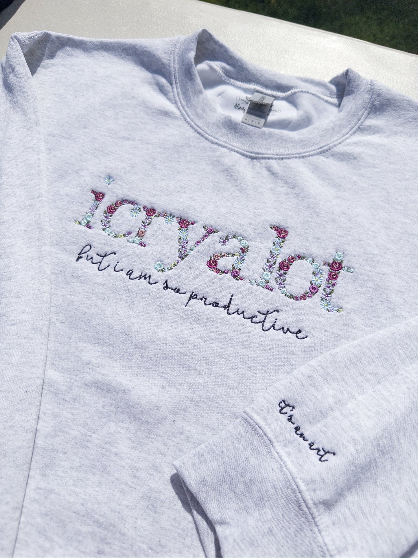 i cry a lot ~ Do It W/ A Broken Heart Floral Embroidered Tee, Crewneck, Hoodie, and Tote bag