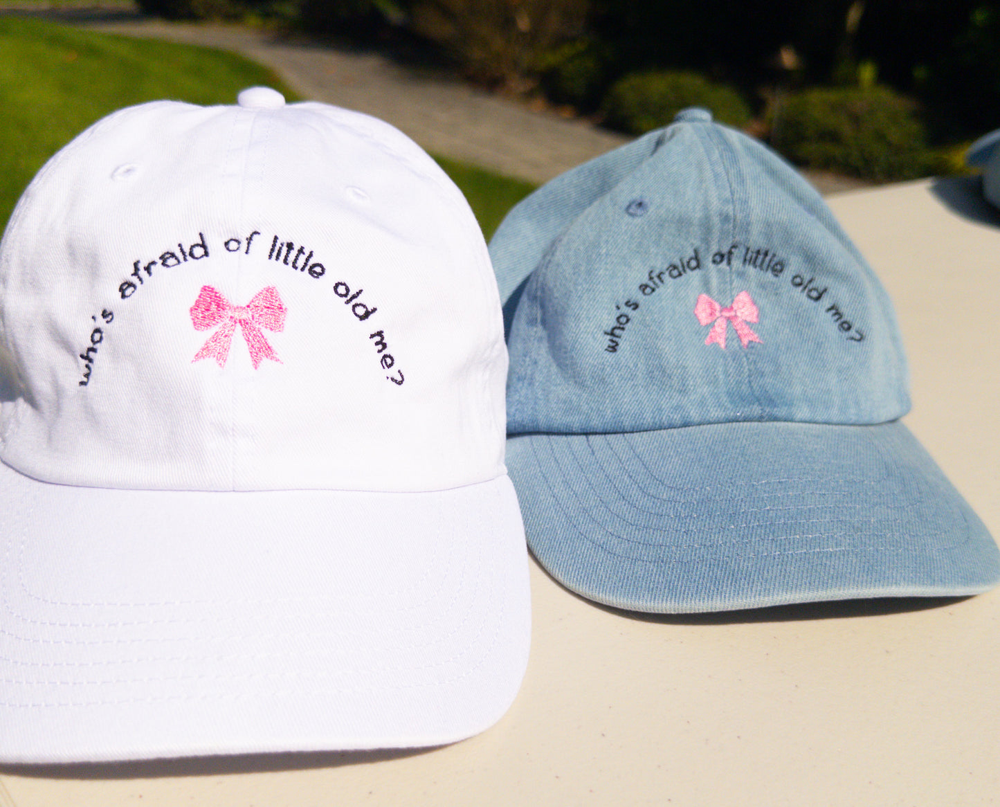 Little Old Me ~ Who's Afraid || TayTay Bow Embroidered Hat - Customizable