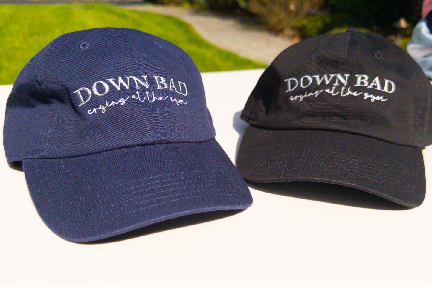 Down Bad ~ crying || TayTay Embroidered Hat - Customizable