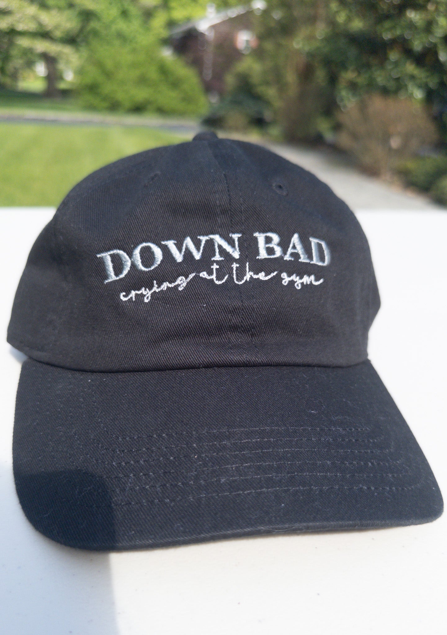 Down Bad ~ crying || TayTay Embroidered Hat - Customizable