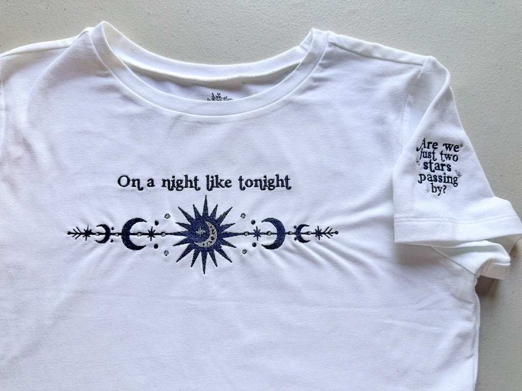 On a Night Like Tonight || Embroidered Crop Top, Tee Shirt, Crewneck. and Hoodie