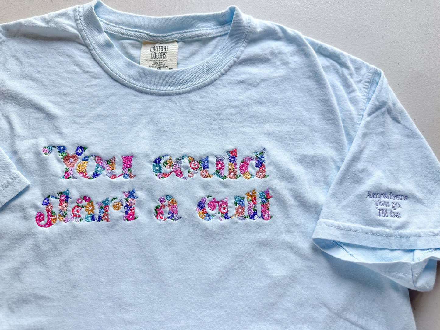 You Could Start A Cult - Niall Inspired Embroidered Floral || Tee Shirt, Long Sleeve, Crewneck. and Hoodie