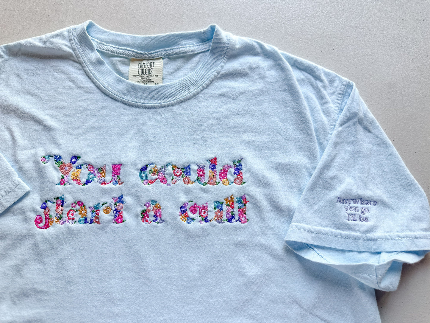 You Could Start A Cult - Niall Inspired Embroidered Floral || Tee Shirt, Long Sleeve, Crewneck. and Hoodie