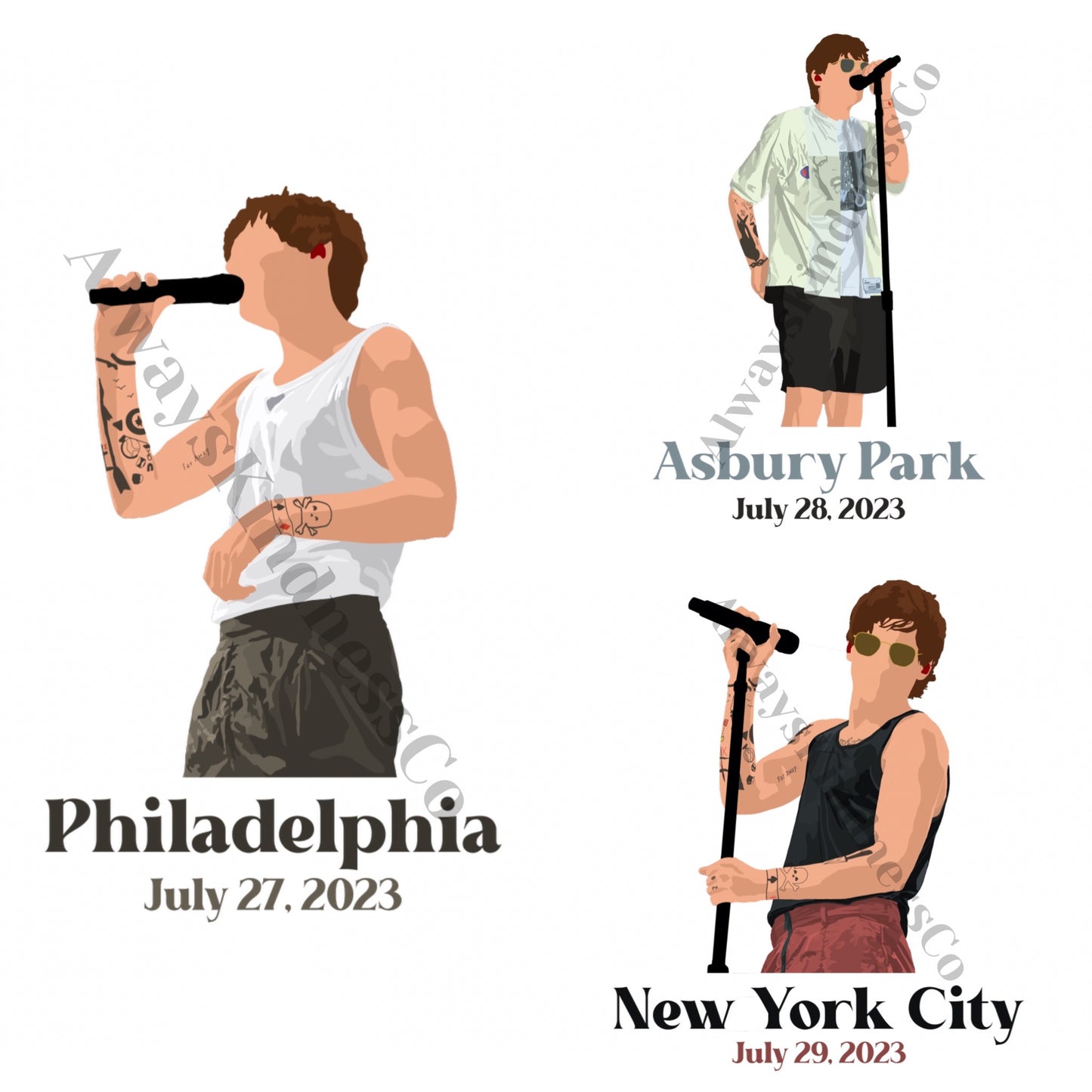 Louis FITF World Tour Stickers with words- North American Leg - Waterproof Available