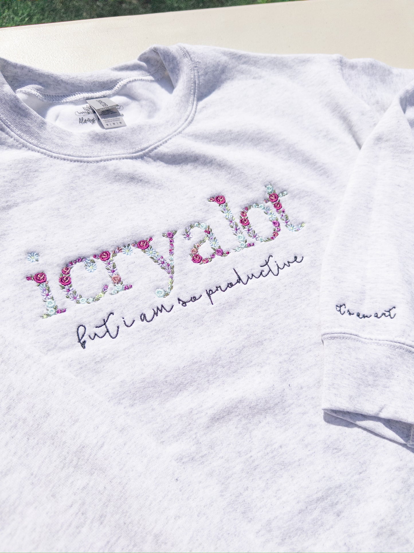 i cry a lot ~ Do It W/ A Broken Heart Floral Embroidered Tee, Crewneck, Hoodie, and Tote bag