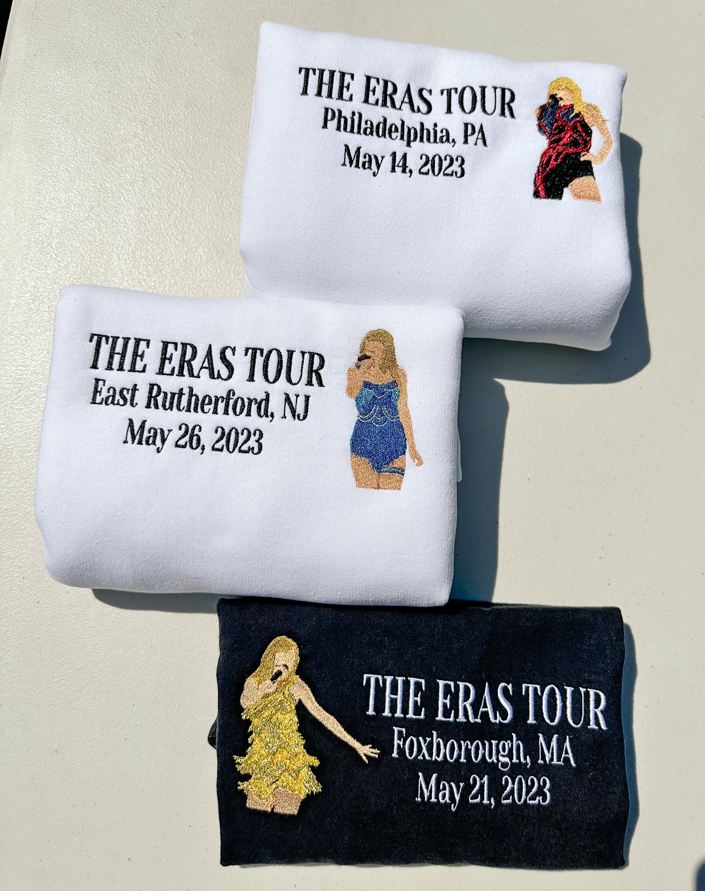 Eras Tour 2023 - Single Outfit || Embroidered Comfort Colors Tee Shirt, Crewneck, and Hoodie