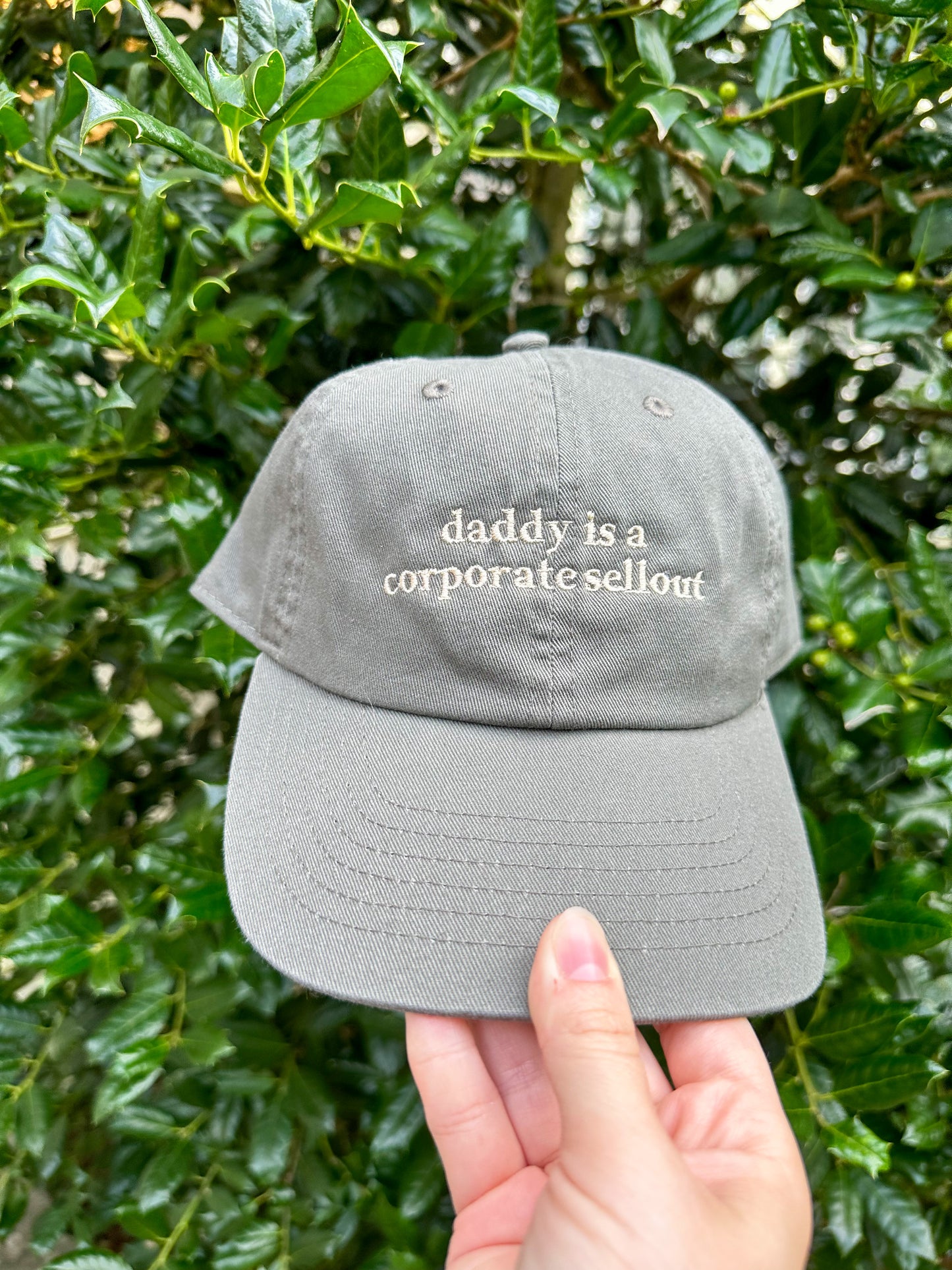 Daddy is a Corporate Sellout || Noah K Embroidered Hat - Customizable thread!