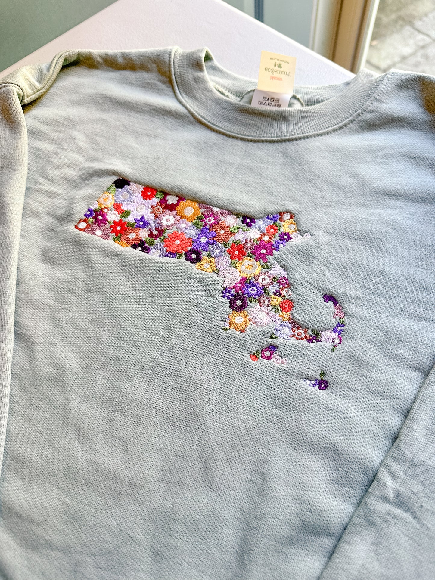 Custom Floral State - All States Available! || Tee Shirt, Long Sleeve, Crewneck, Hoodie, and Tote Bag