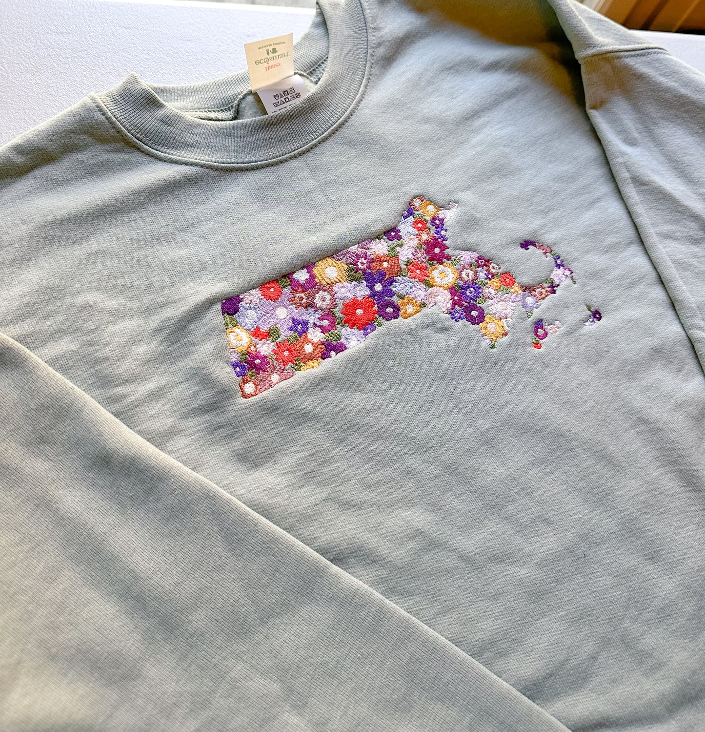 Custom Floral State - All States Available! || Tee Shirt, Long Sleeve, Crewneck, Hoodie, and Tote Bag