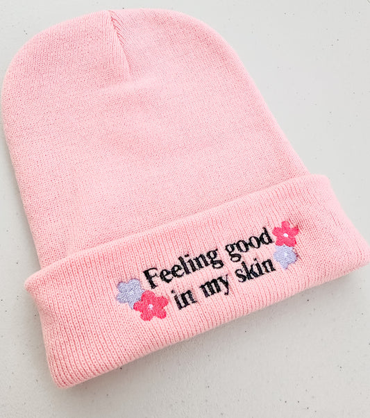 Feeling Good in My Skin || Harry Embroidered Beanie - Customizable thread!