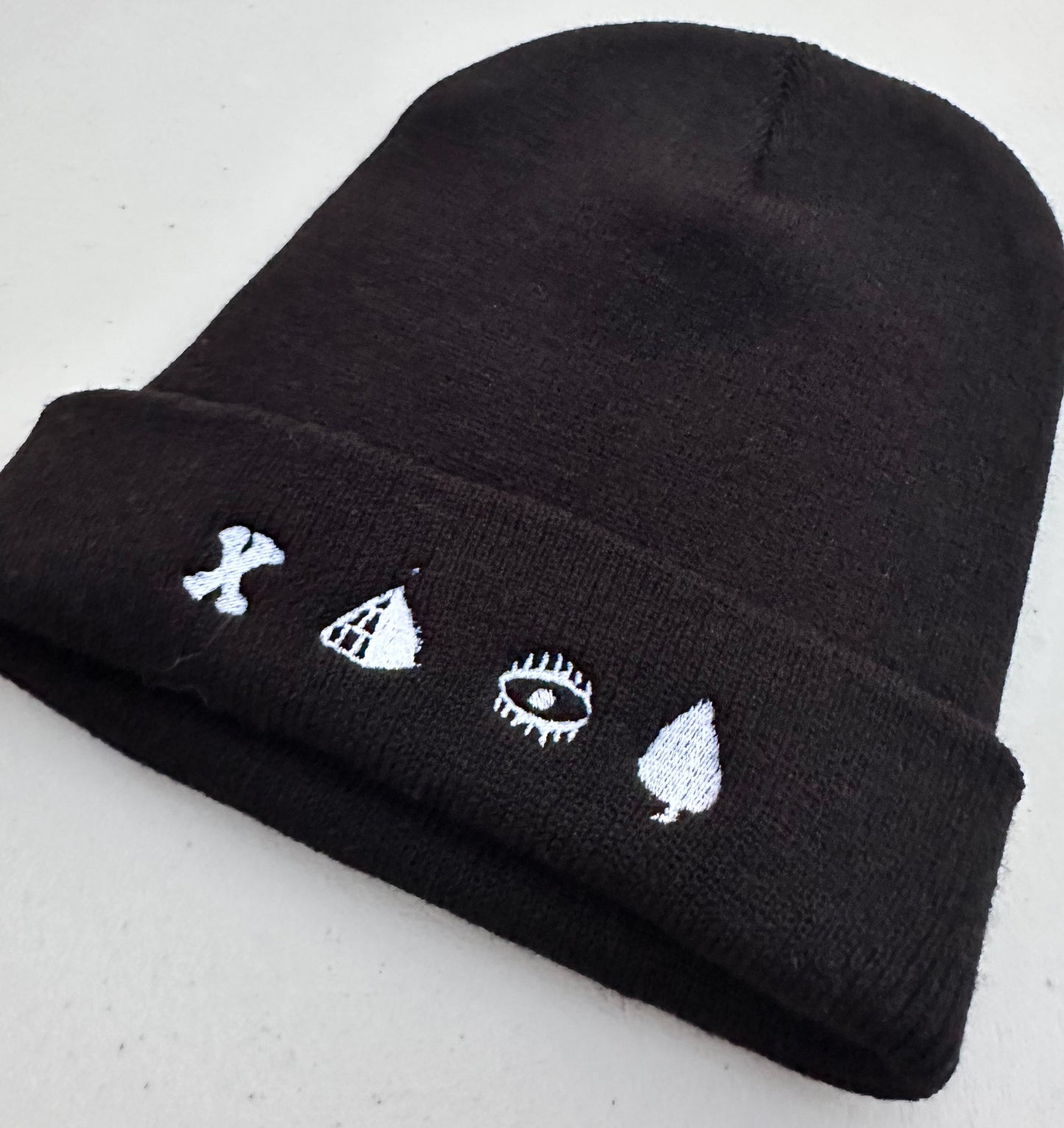 Finger Tattoos || Louis Embroidered Beanie - Customizable Thread
