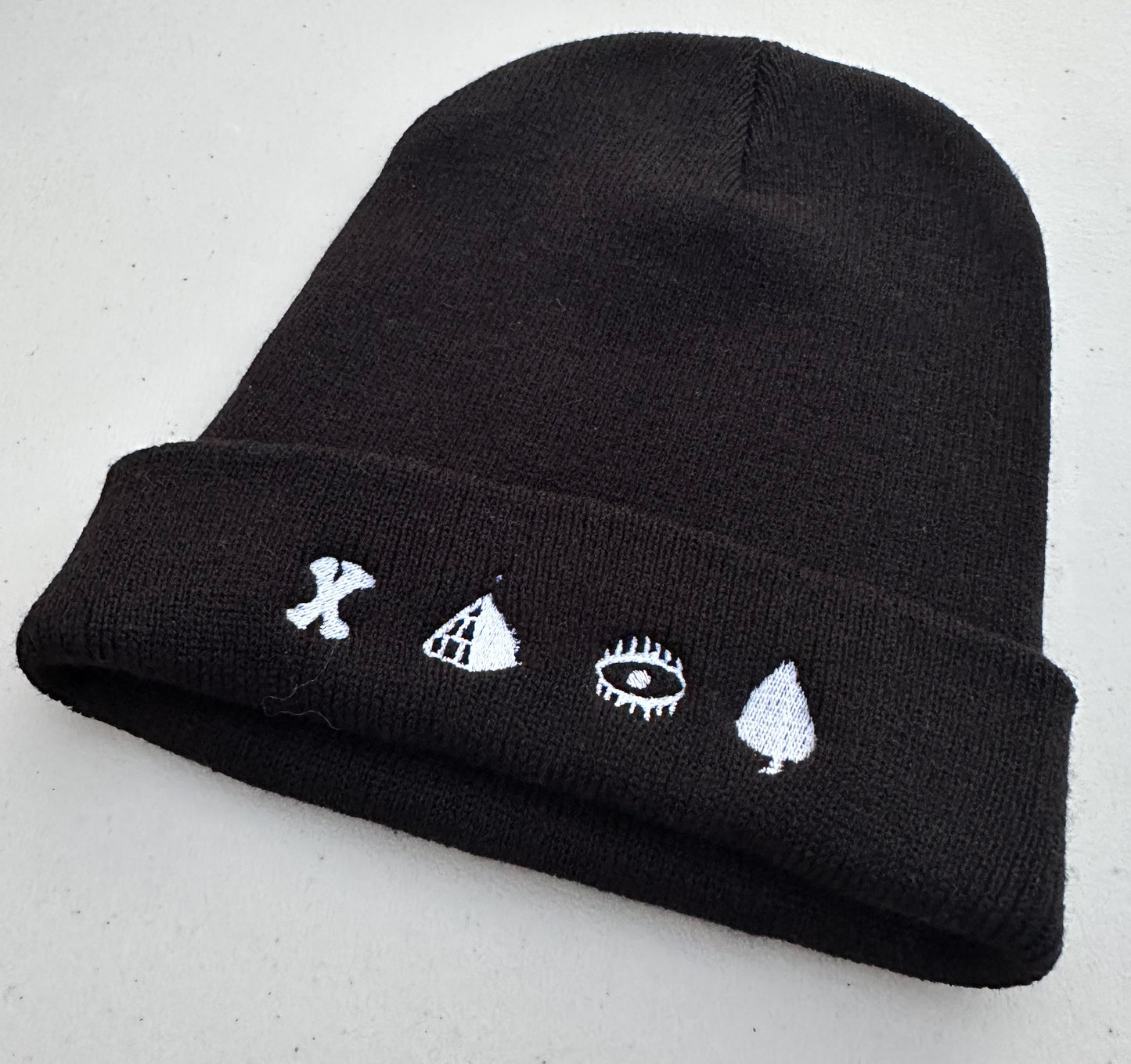 Finger Tattoos || Louis Embroidered Beanie - Customizable Thread