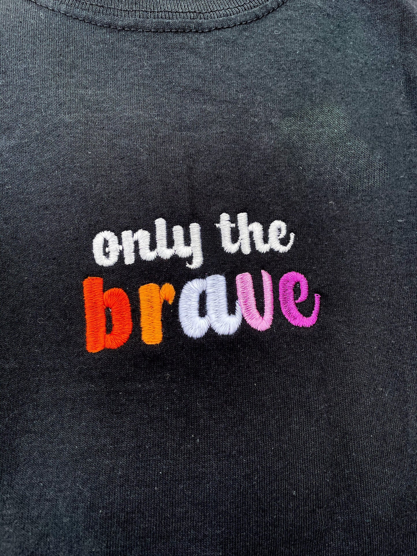 Only The Brave || Louis Embroidered Crewneck, Sweatshirt, and Crop Top || Customizable thread to All Pride Flags