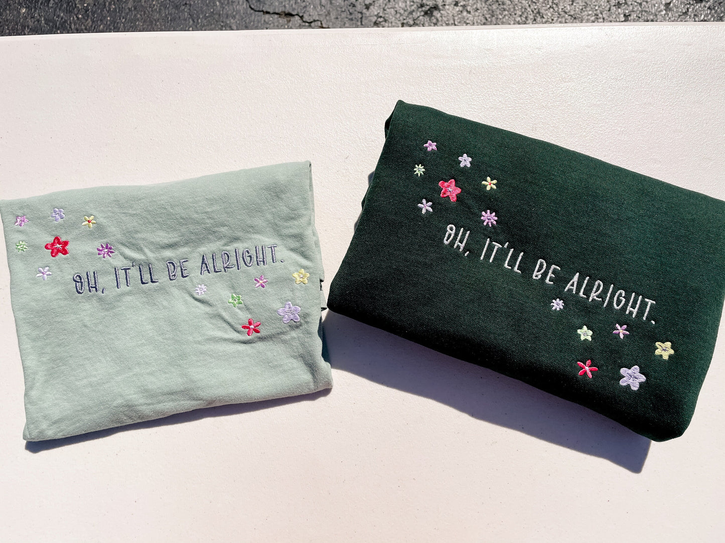 Oh, It'll Be Alright - Still Floral || Niall Embroidered Crewneck Sweatshirt, Long Sleeve, and Tee