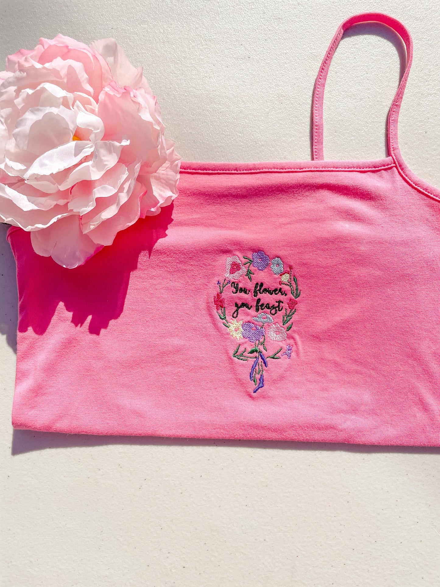 Woman - You Flower You Feast || Embroidered Crop Tank Top, Tee Shirt, and Crewneck