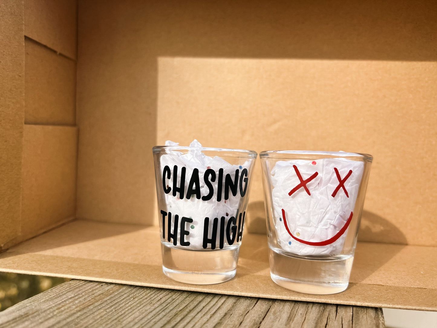 Louis Shot Glass 4 Pack || Defenceless, Miss You, Always You, Habit || 2 Color Options!