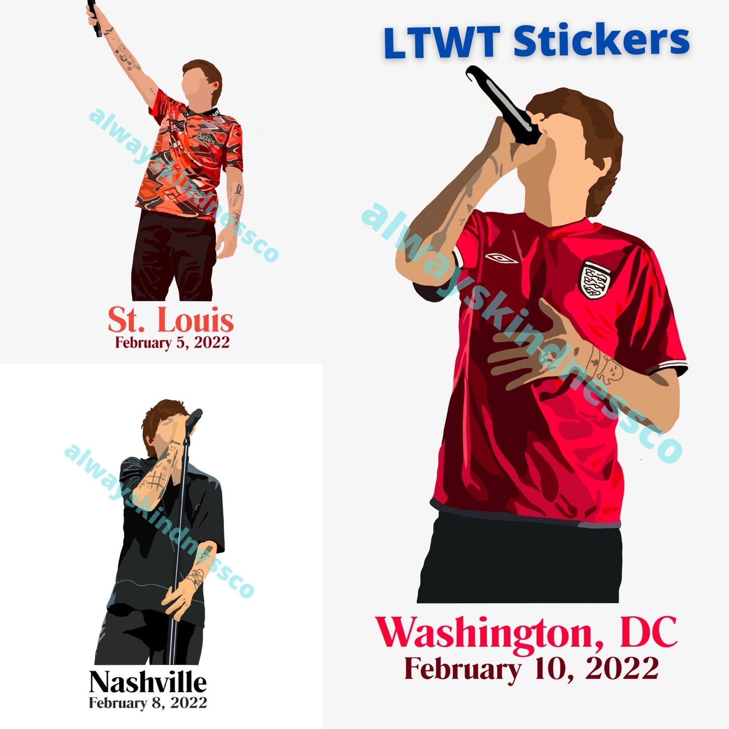 Louis LTWT Tour Stickers - North American Leg - Waterproof Now Available || ALL DATES Available!