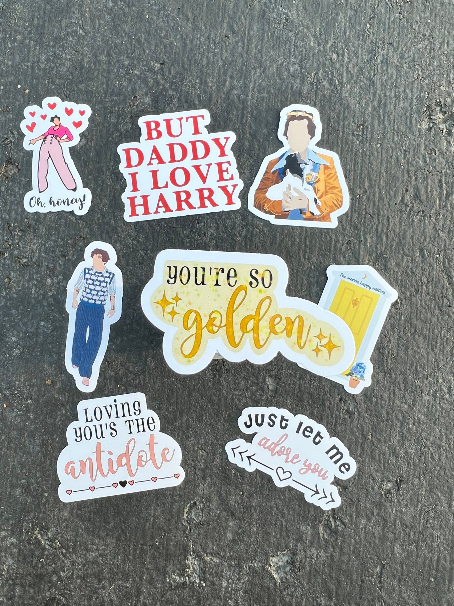 Harry Stickers/Sticker Pack - Waterproof Available || Sheep Sweater, Golden, But Daddy, Adore You, Antidote