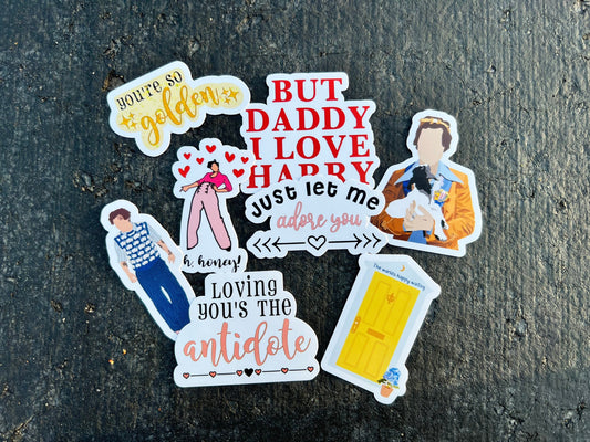 Harry Stickers/Sticker Pack - Waterproof Available  || Sheep Sweater, Golden, But Daddy, Adore You, Antidote