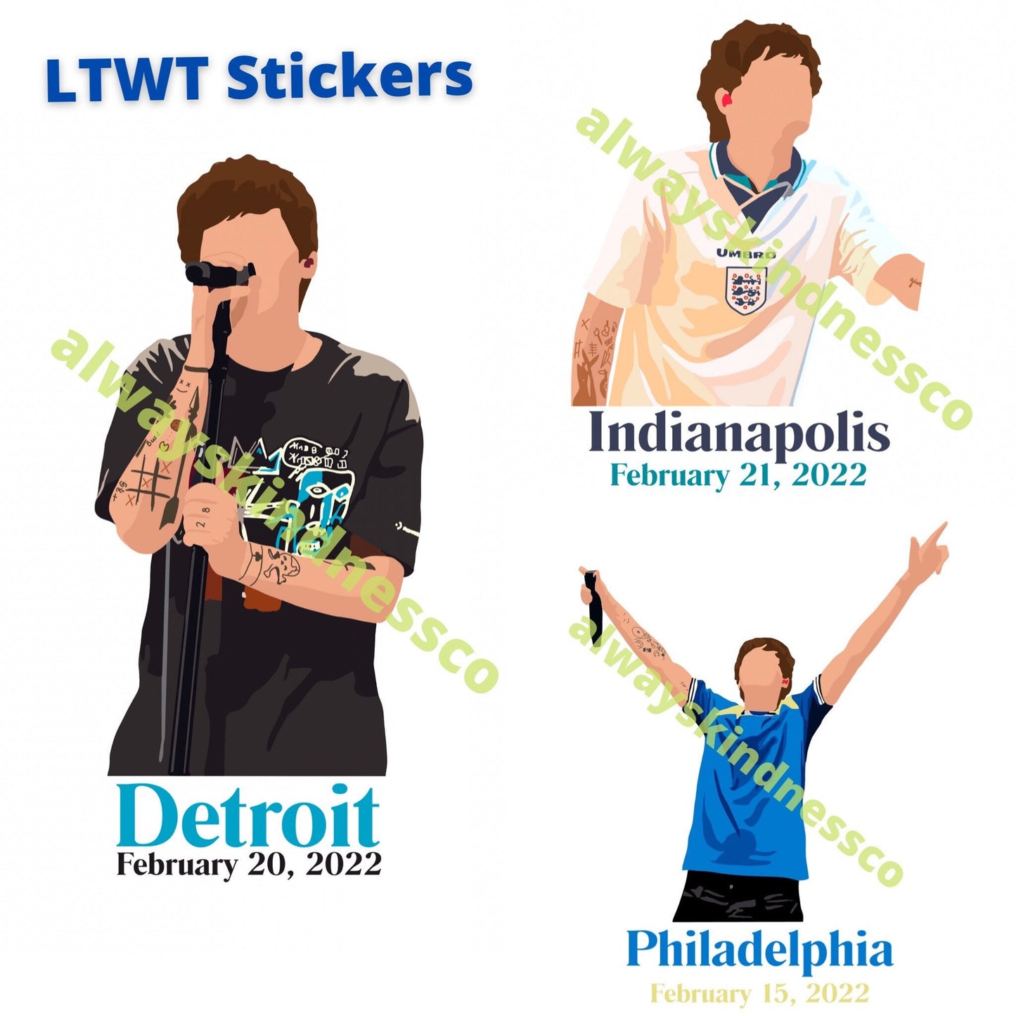 Louis LTWT Tour Stickers - North American Leg - Waterproof Now Available || ALL DATES Available!