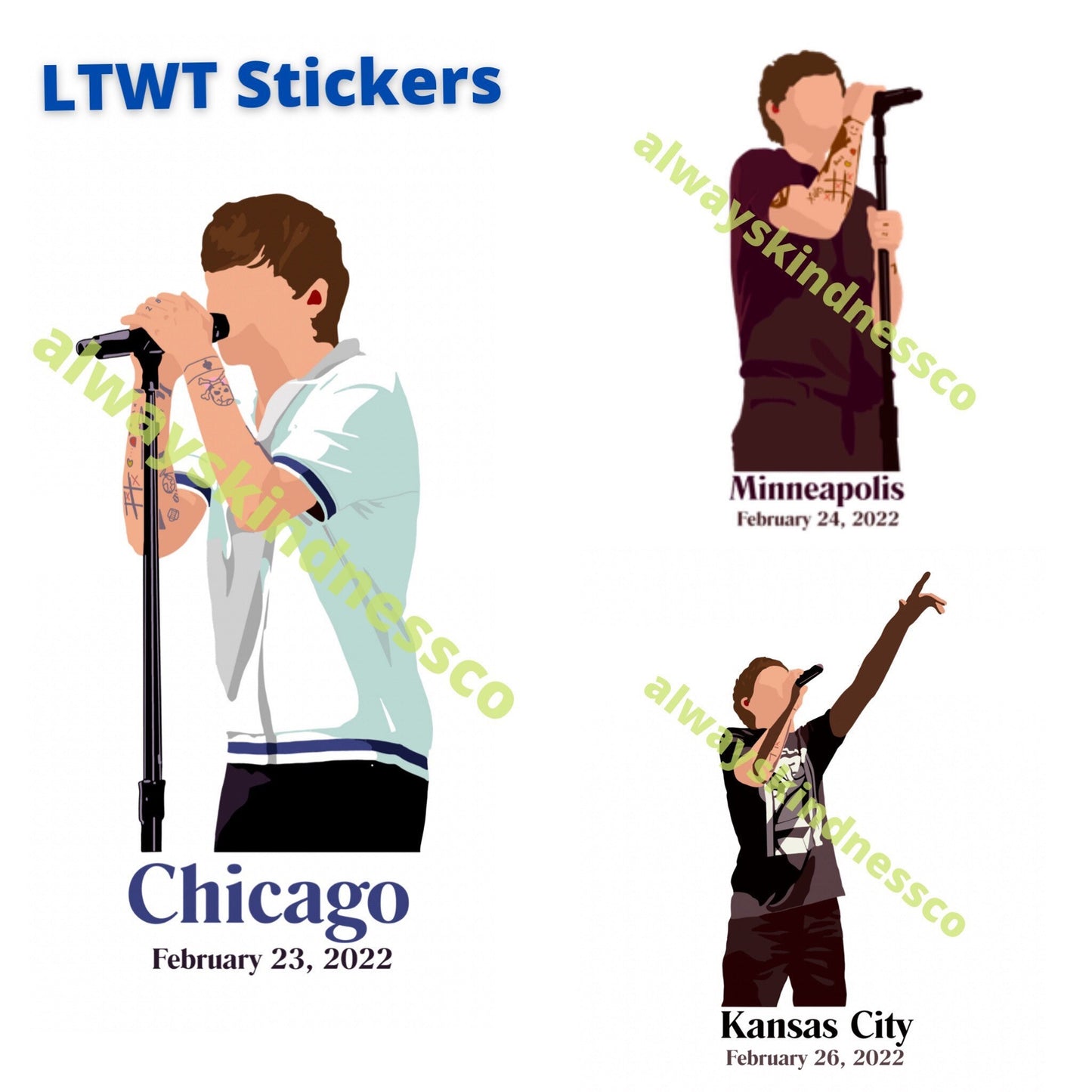 Louis LTWT Tour Stickers - North American Leg - Waterproof Now Available || ALL DATES Available!
