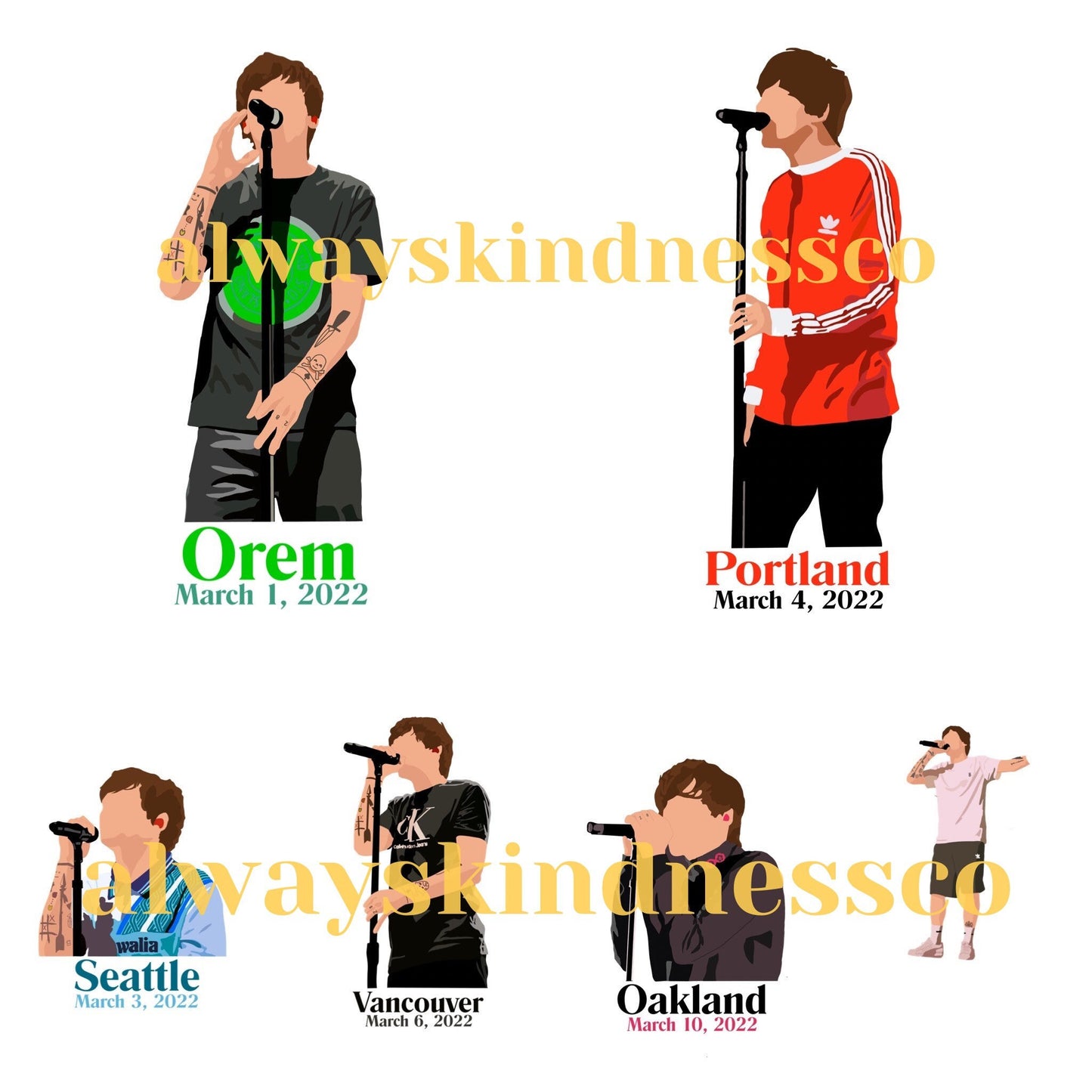 Louis LTWT Tour Stickers - North American Leg - Waterproof Now Available || ALL DATES Available!