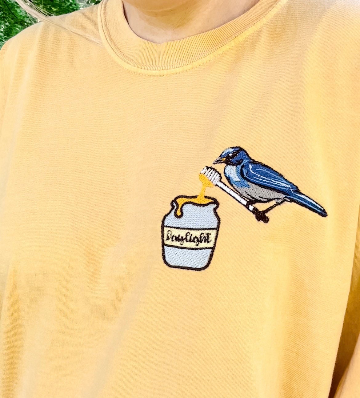 Bluebird Daylight - Dip You in Honey || Embroidered Crop Top, Baby Tee, Comfort Colors Tee Shirt, and Crewneck