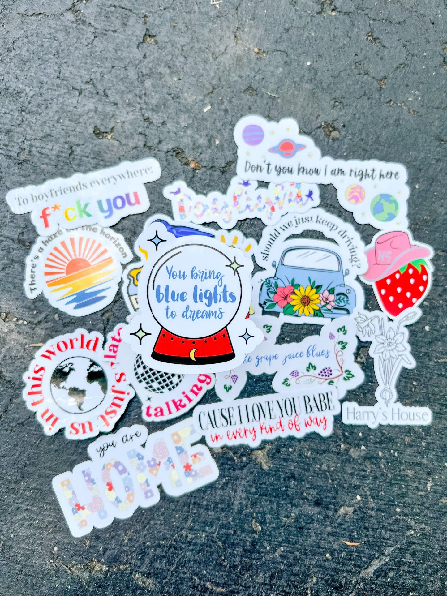 H's House Sticker Pack - Waterproof Available || You Are Home, Daffodil, As It Was, Late Night Talking, Grapejuice, Keep Driving, Boyfriends