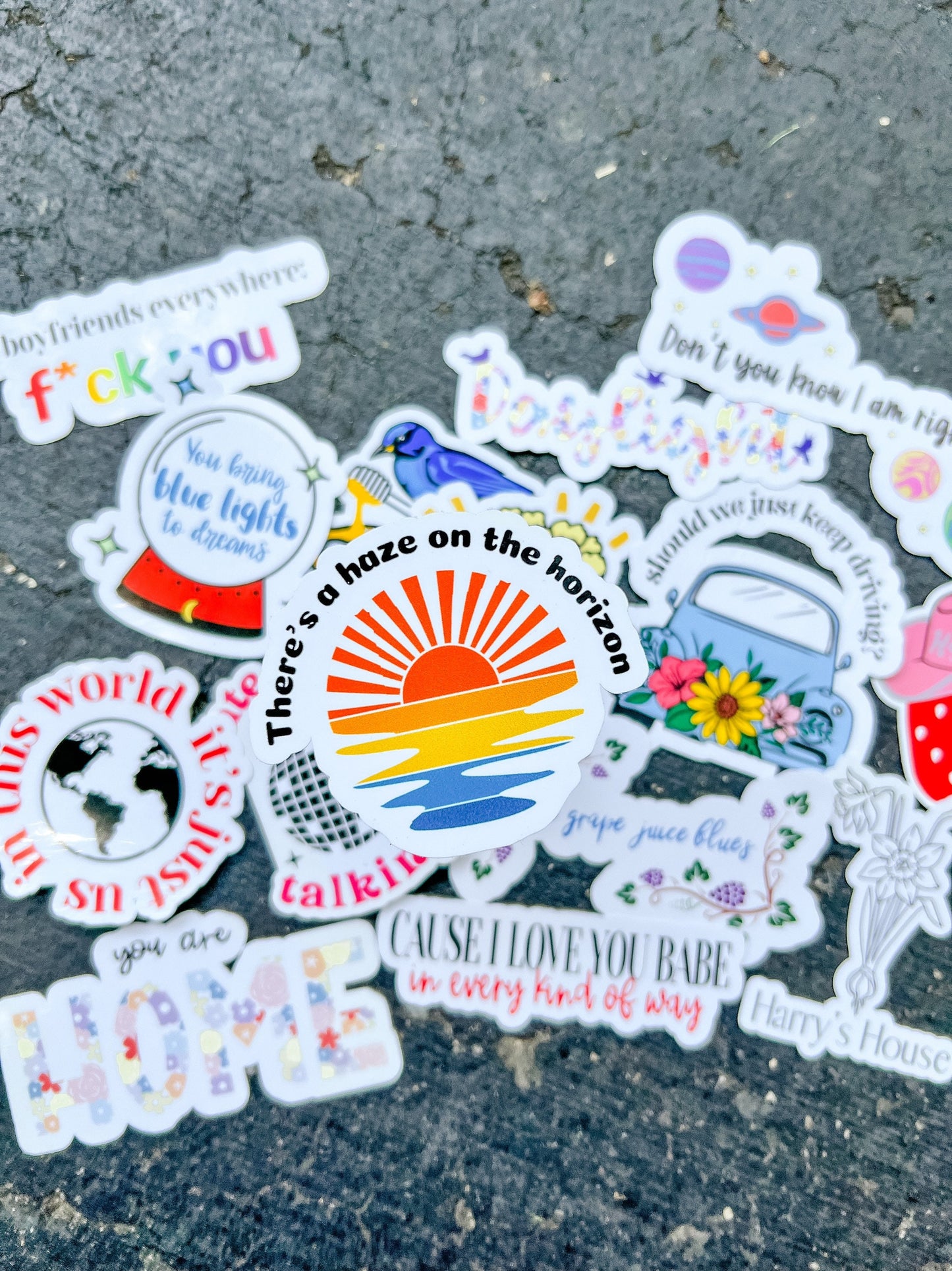 H's House Sticker Pack - Waterproof Available || You Are Home, Daffodil, As It Was, Late Night Talking, Grapejuice, Keep Driving, Boyfriends
