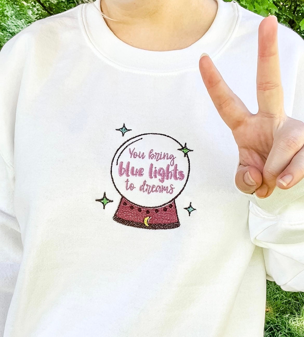 You Bring Blue Lights To Dreams - Little Freak || Embroidered Crop Tank Top, Baby Tee, Tee Shirt, and Crewneck
