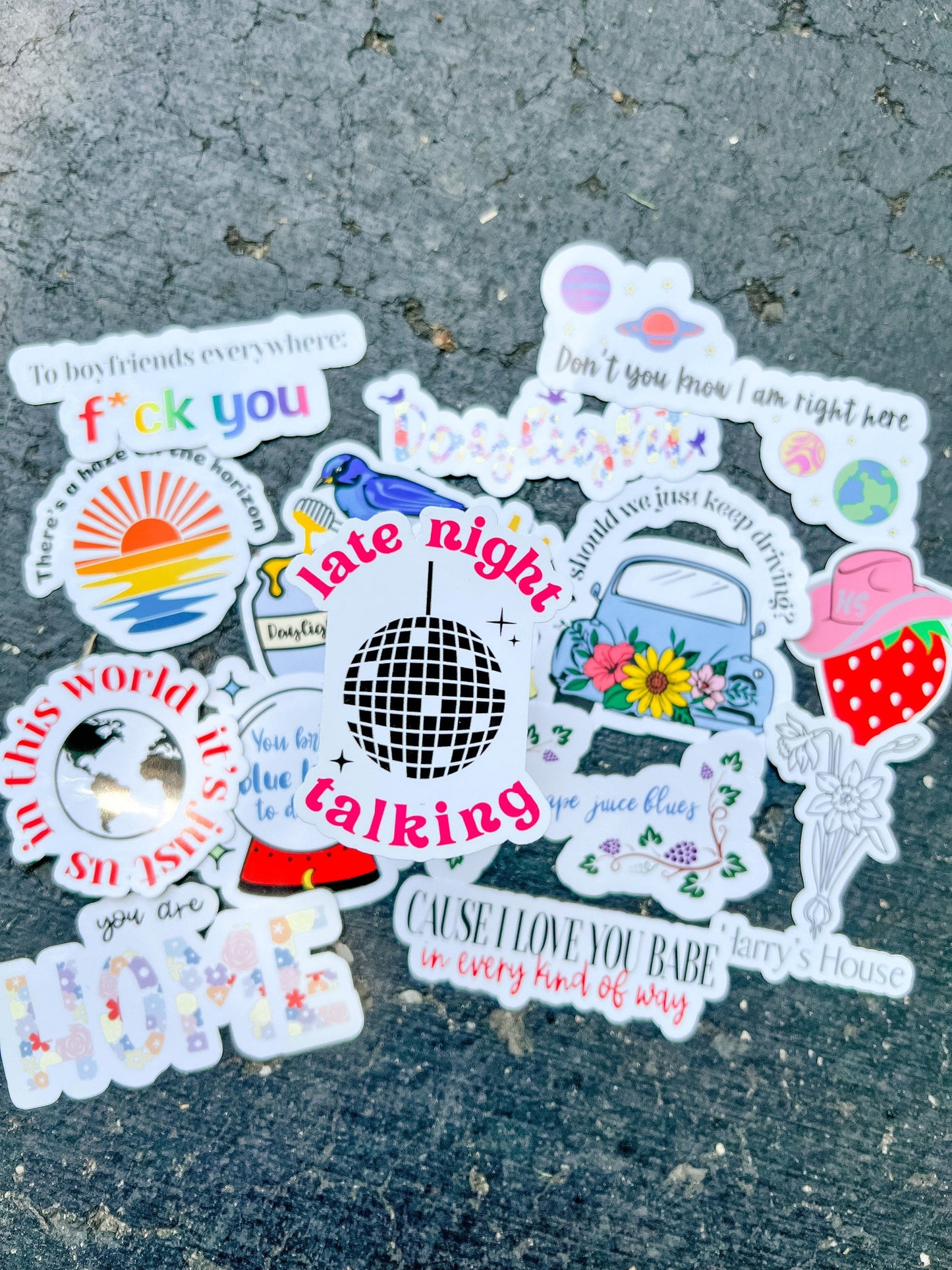 H's House Sticker Pack - Waterproof Available || You Are Home, Daffodil, As It Was, Late Night Talking, Grapejuice, Keep Driving, Boyfriends