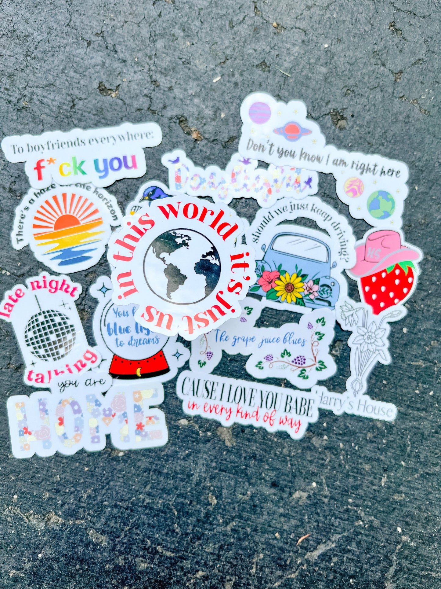 H's House Sticker Pack - Waterproof Available || You Are Home, Daffodil, As It Was, Late Night Talking, Grapejuice, Keep Driving, Boyfriends