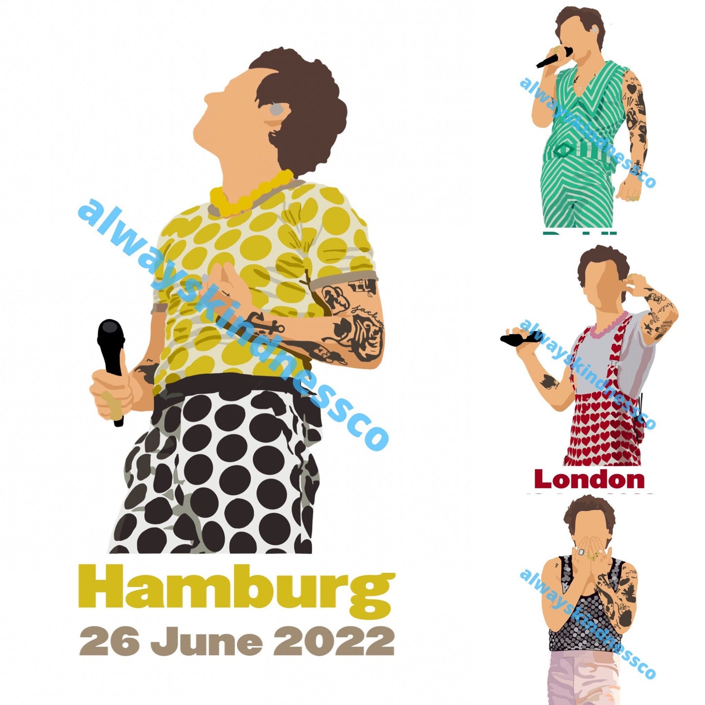 Love On Tour - European Leg - Harry Stickers hslot 2022 - Waterproof Available || With and Without Word || All dates!