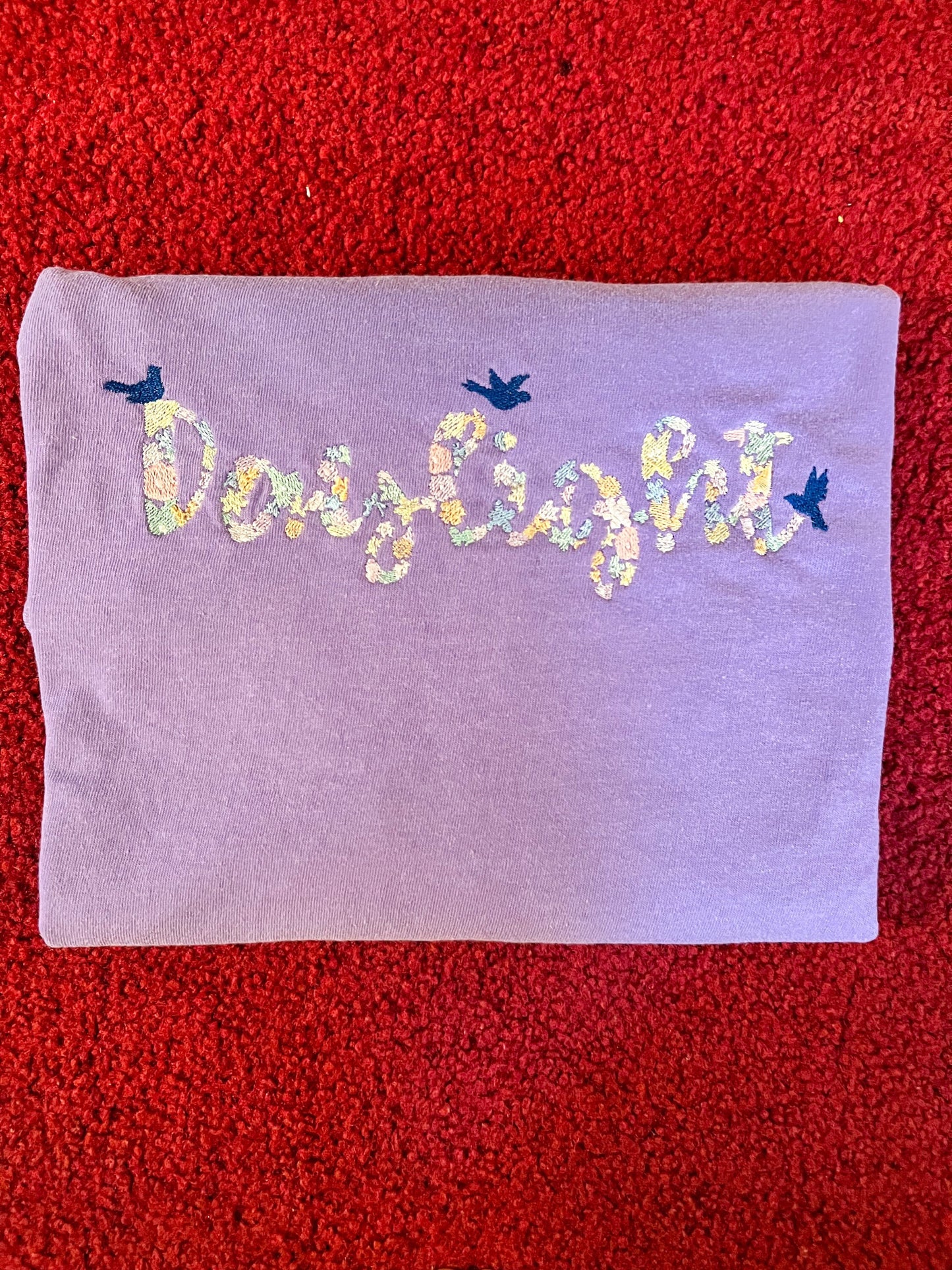 Daylight Floral Bluebirds || Embroidered Crewneck, Hoodie, and Tee - 2 colors available!