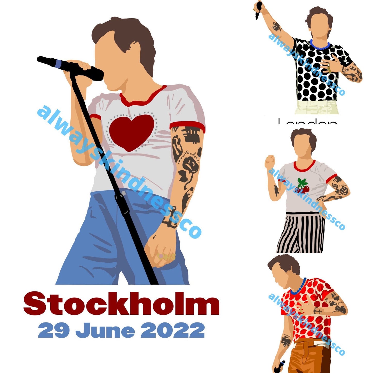 Love On Tour - European Leg - Harry Stickers hslot 2022 - Waterproof Available || With and Without Word || All dates!