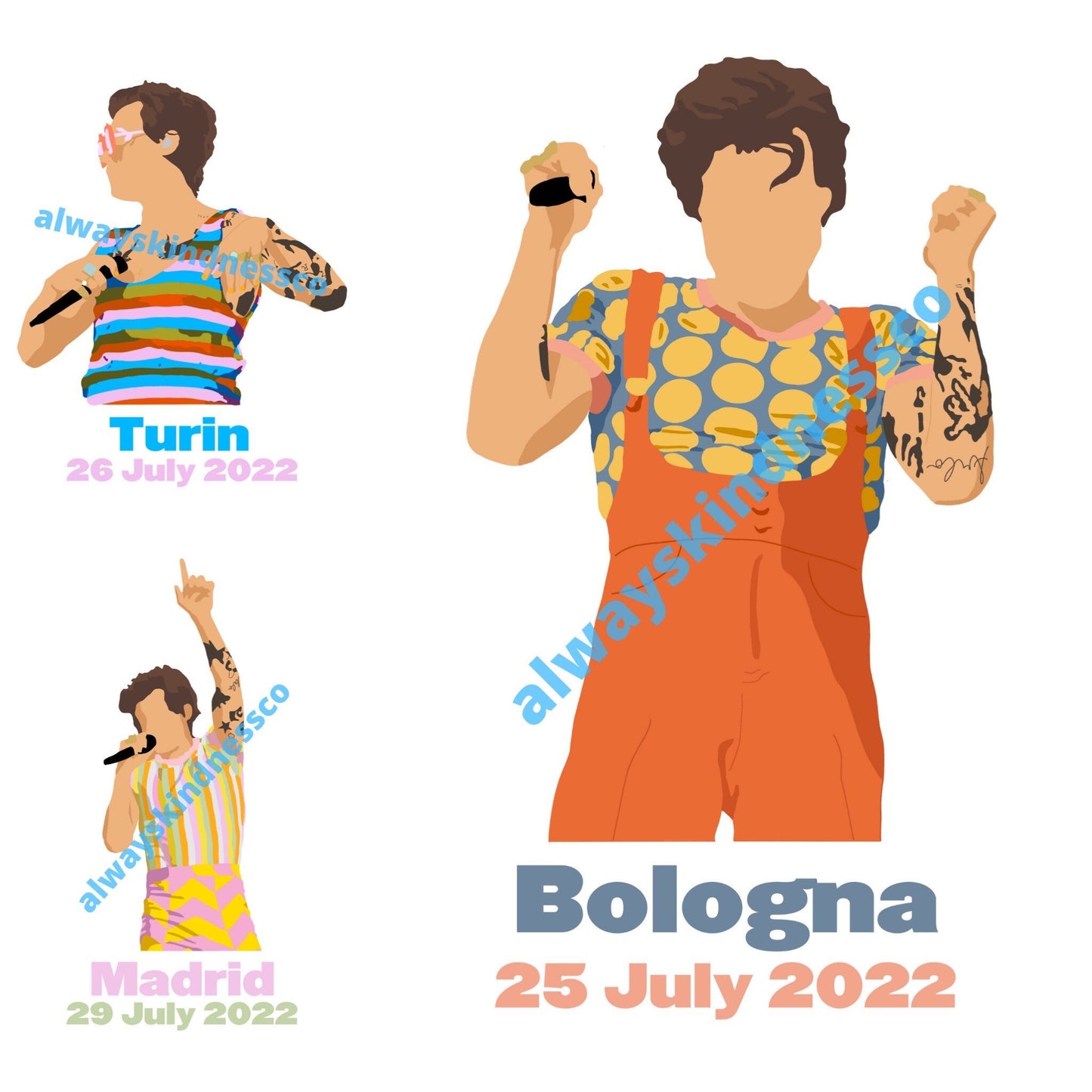 Love On Tour - European Leg - Harry Stickers hslot 2022 - Waterproof Available || With and Without Word || All dates!