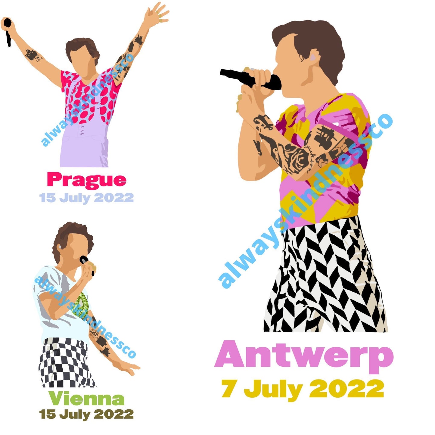Love On Tour - European Leg - Harry Stickers hslot 2022 - Waterproof Available || With and Without Word || All dates!