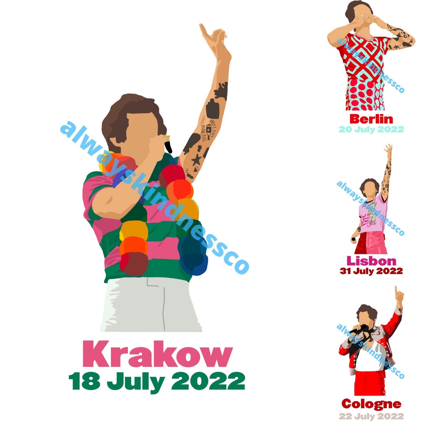 Love On Tour - European Leg - Harry Stickers hslot 2022 - Waterproof Available || With and Without Word || All dates!