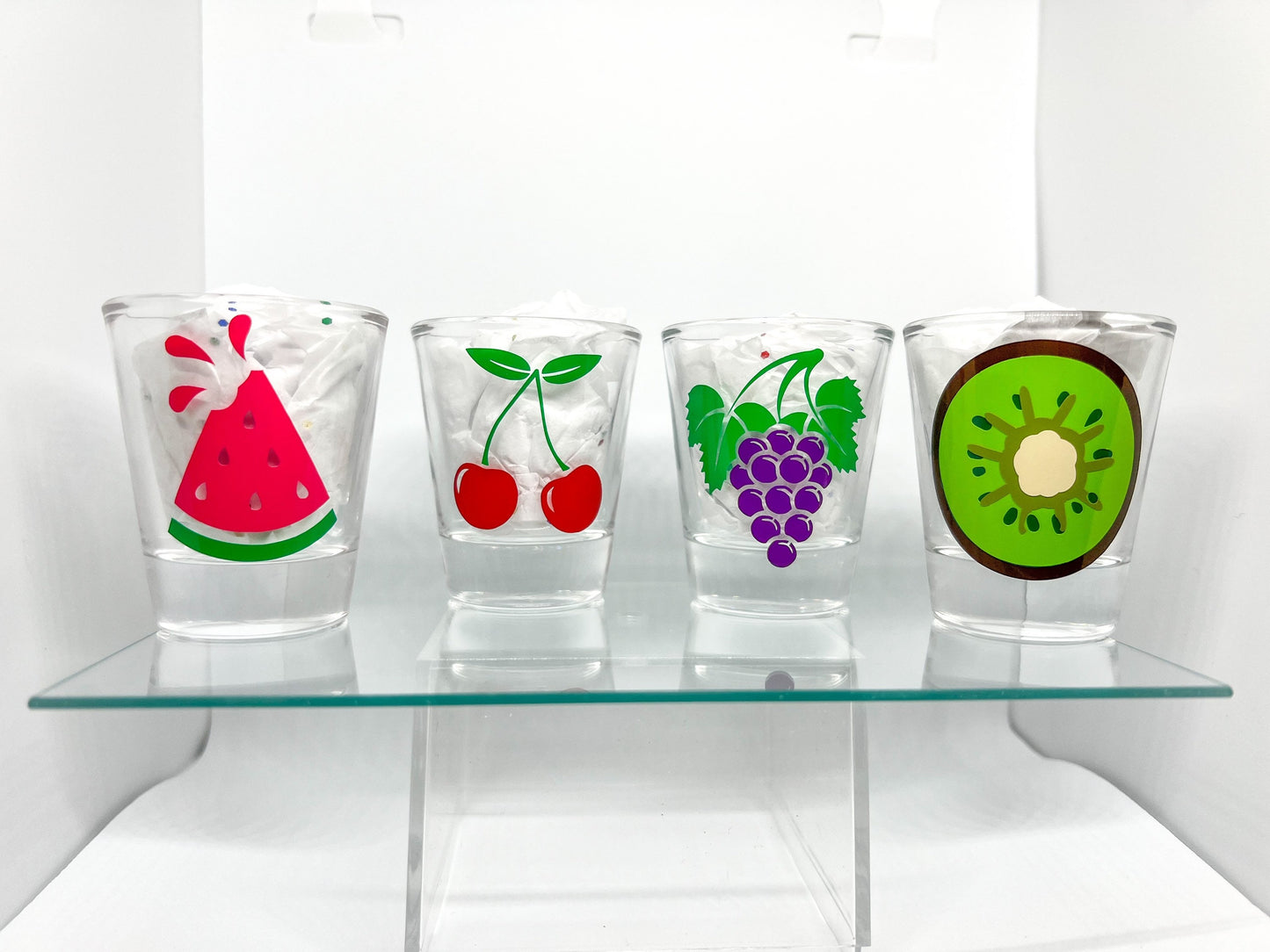 The Fruit Man Harry Shot Glass 4 Pack || Kiwi, Grape Juice, Watermelon Sugar, Cherry || Also Sold Indiviudally