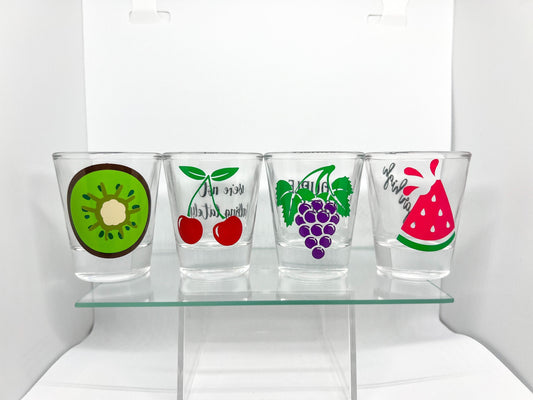 The Fruit Man Harry Shot Glass 4 Pack || Kiwi, Grape Juice, Watermelon Sugar, Cherry || Also Sold Indiviudally